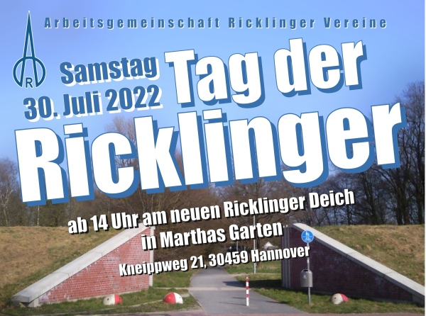Tag der Ricklinger 2022 am Samstag, 30. Juli , ab 14 Uhr in Marthas Garten