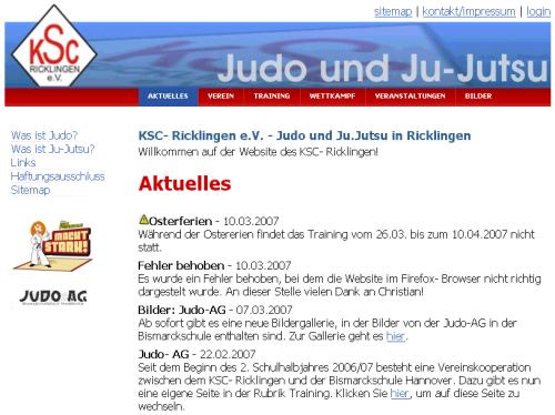 Homepage des Kraft-Sport-Club Ricklingen